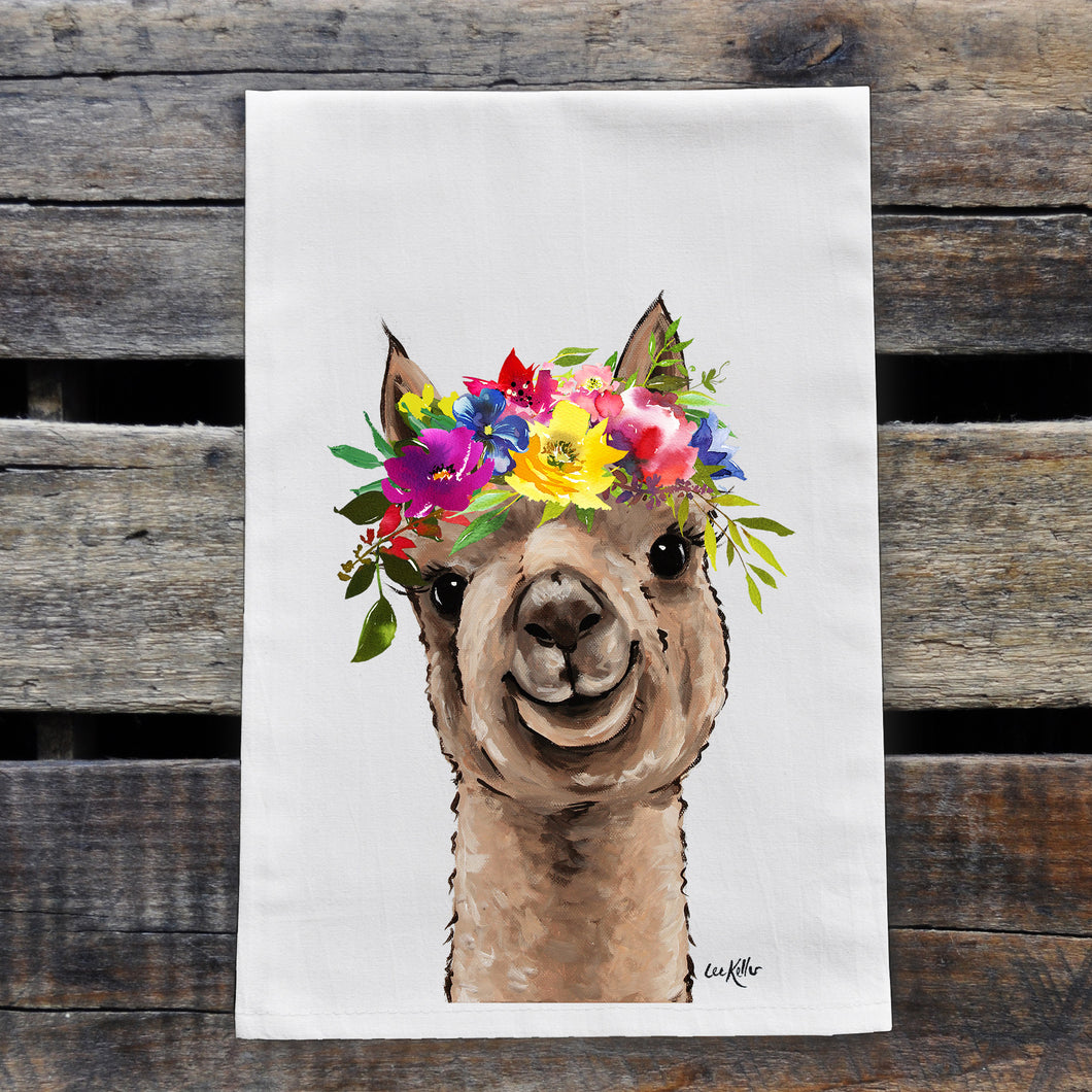 Alpaca Towel 'Shenanigan' Summer Flowers, Farmhouse Kitchen Decor