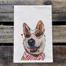 Load image into Gallery viewer, Christmas Dog Towel 'Australian Cattle Dog', Holiday Dog Towel