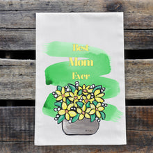 Load image into Gallery viewer, Mother's Day 'Best Mom Ever' Tea Towel - Yellow