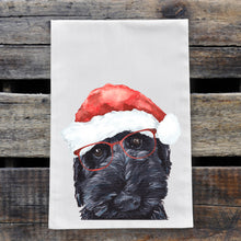 Load image into Gallery viewer, Christmas Dog Towel 'Labradoodle', Holiday Dog Towel