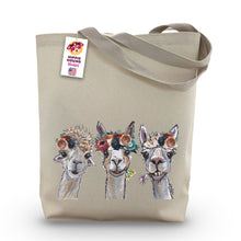 Load image into Gallery viewer, Dark Boho Flowers Alpaca Tote Bag, 'Trio'