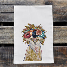 Load image into Gallery viewer, Chicken Towel 'Lola' Dark Boho Flowers, Farmhouse Kitchen Decor