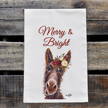 Load image into Gallery viewer, Donkey Christmas Towel, 'Ralph', Merry & Bright Holiday Towel
