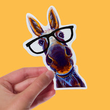 Load image into Gallery viewer, Donkey Sticker, 4" Sticker, Cute Donkey Glasses Sticker