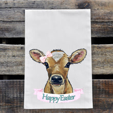 Load image into Gallery viewer, Easter Towel, Cow/Calf Towel, Spring Kitchen Decor