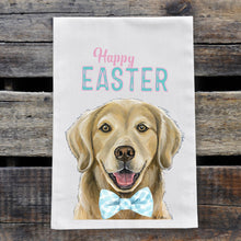 Load image into Gallery viewer, Easter Towel, Golden Retriever Towel, Spring Kitchen Decor
