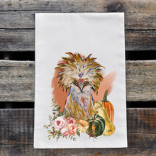 Load image into Gallery viewer, Chicken Tea Towel &#39;Lola&#39;, Chicken Kitchen Towel, Fall/Thanksgiving Decor

