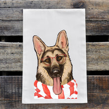 Load image into Gallery viewer, Christmas Dog Towel 'German Shepherd', Holiday Dog Towel
