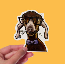 Load image into Gallery viewer, Goat Sticker, 4" Sticker, Cute Goat Glasses Sticker