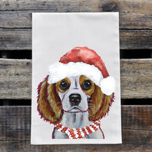 Load image into Gallery viewer, Christmas Dog Towel 'King Charles Spaniel', Holiday Dog Towel