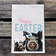 Load image into Gallery viewer, Easter Towel, Pig Towel 'Mom & Baby', Spring Kitchen Decor