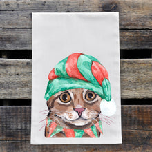 Load image into Gallery viewer, Christmas Cat Towel, Christmas Orange Tabby Cat Towel