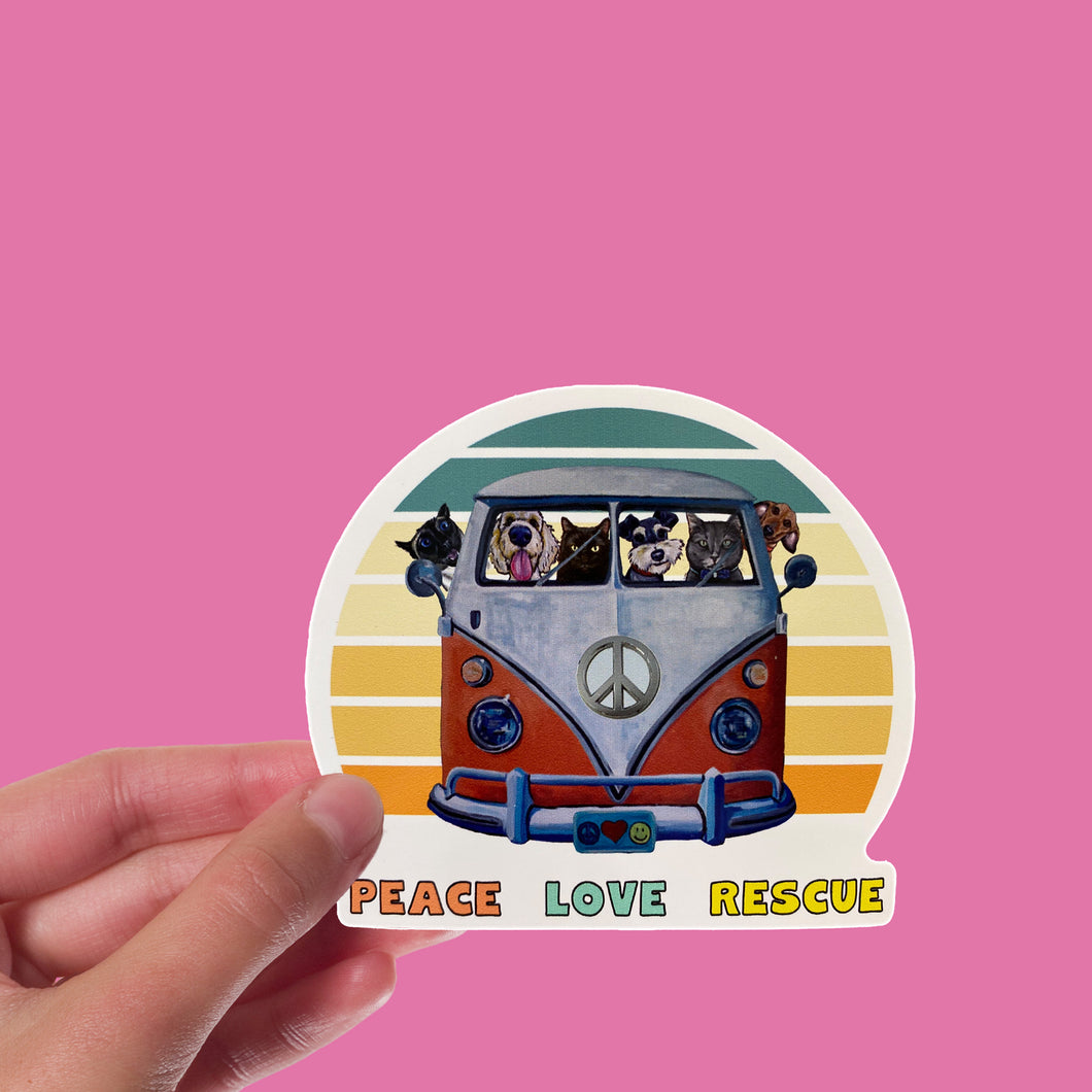Peace Love Rescue Sticker, 4
