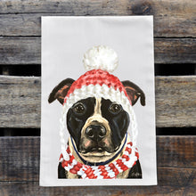 Load image into Gallery viewer, Christmas Dog Towel 'Pitt Bull', Holiday Dog Towel