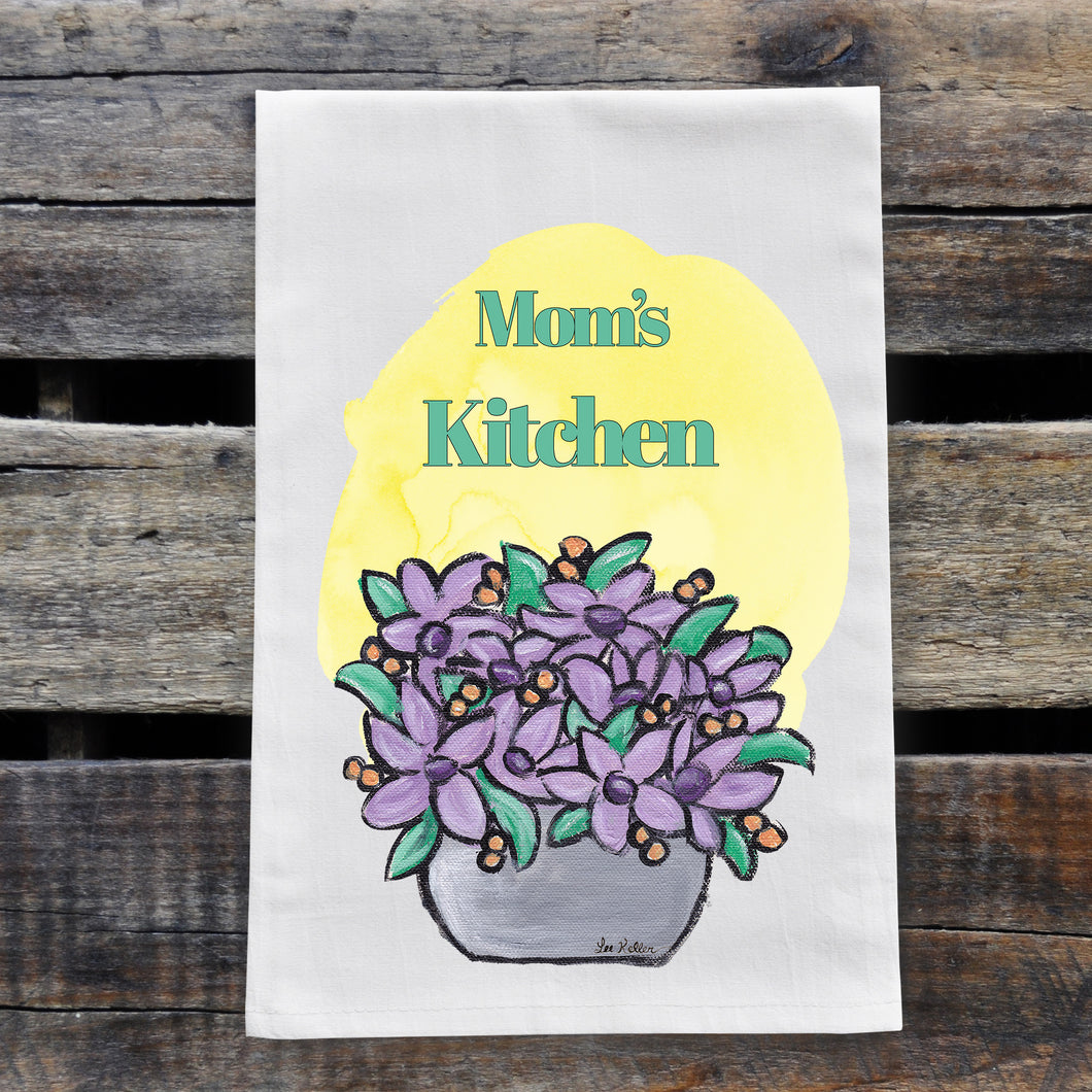 Mother's Day 'Mom's Kitchen' Tea Towel - Purple