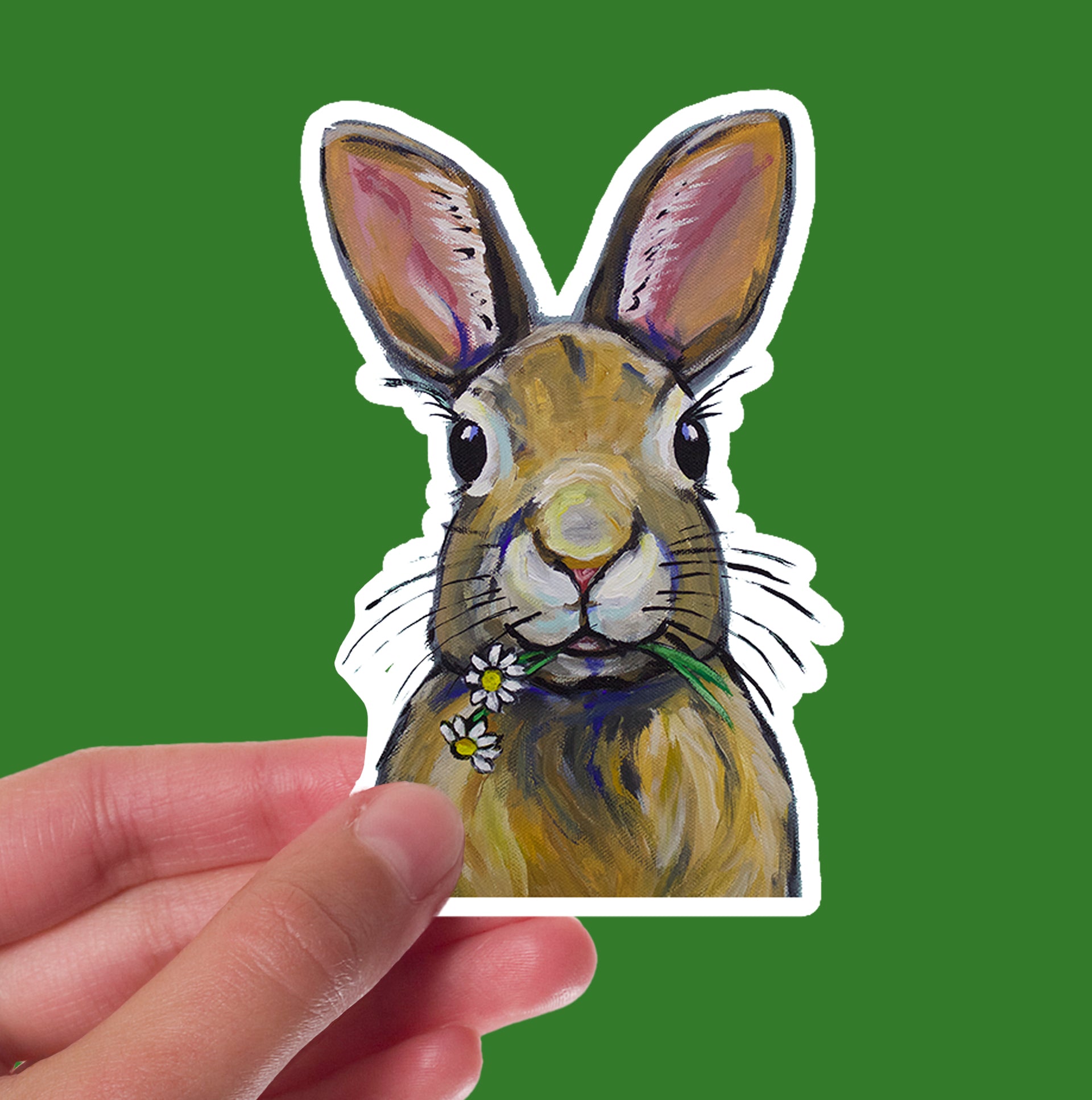 Wildlife Rabbit Sticker, 4" Sticker, Cute Rabbit Sticker Hippie Hound