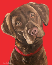 Load image into Gallery viewer, Dog Art, Chocolate Lab Art Print