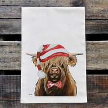 Load image into Gallery viewer, Highland Cow Christmas Towel, 'Fergus'