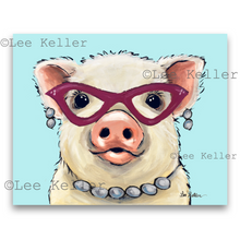 Load image into Gallery viewer, Pig Art, 'Fancy Paisley' Pig Print