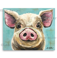 Load image into Gallery viewer, Pig Art, 'Rosey' Pig Print