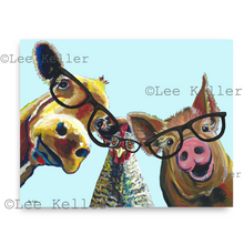 Load image into Gallery viewer, Farm Animal Art, 'Farm Animal Trio', Farm Animal Print