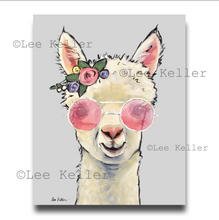Load image into Gallery viewer, Alpaca Art, 'Sophie with Pink Glasses' Alpaca Print