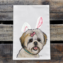 Load image into Gallery viewer, Easter Towel, Shihtzu Towel, Spring Kitchen Decor