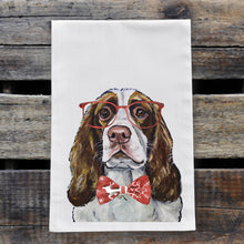Load image into Gallery viewer, Christmas Dog Towel 'Springer Spaniel', Holiday Dog Towel