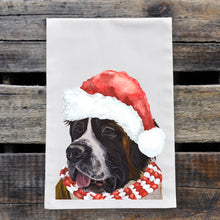 Load image into Gallery viewer, Christmas Dog Towel 'Saint Bernard', Holiday Dog Towel