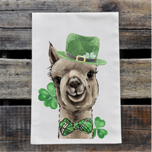 Load image into Gallery viewer, Alpaca St Patrick's Day Towel 'Shenanigan', St Patrick Decor