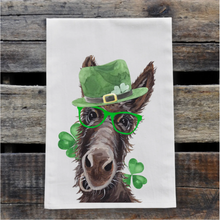 Load image into Gallery viewer, Donkey St Patrick's Day Towel 'Ralph', St Patrick Decor