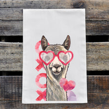 Load image into Gallery viewer, Alpaca Valentine's Day Towel 'EllieMae', Valentine's Day Decor