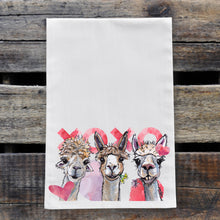 Load image into Gallery viewer, Alpaca Valentine's Day Towel 'Trio', Valentine's Day Decor