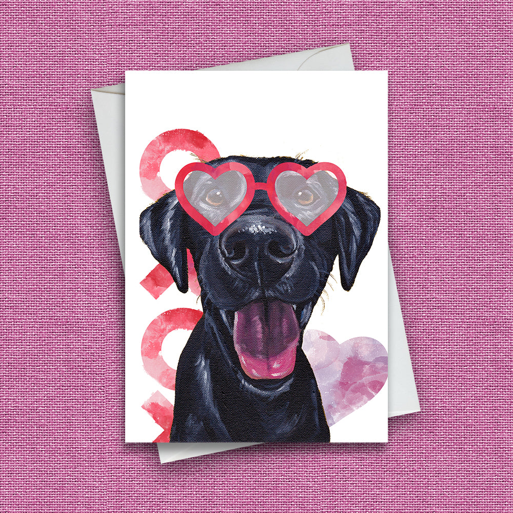 Valentine's Day Card 'Black Lab', Dog Valentine's Day Card