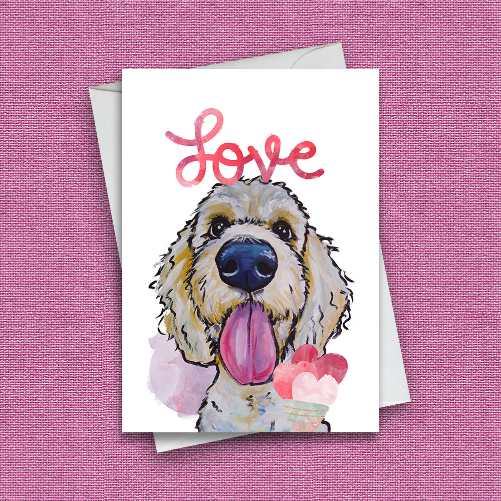 Valentine's Day Card 'Goldendoodle', Dog Valentine's Day Card