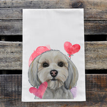 Load image into Gallery viewer, Dog Valentine's Day Towel 'Havanese', Valentine's Day Decor