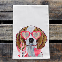Load image into Gallery viewer, Dog Valentine's Day Towel 'King Charles Spaniel', Valentine's Day Decor
