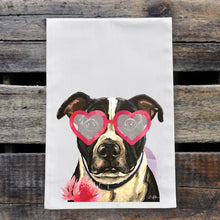 Load image into Gallery viewer, Dog Valentine's Day Towel 'Pitt Bull', Valentine's Day Decor