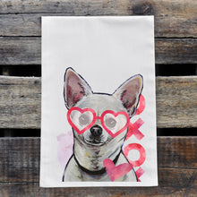 Load image into Gallery viewer, Dog Valentine's Day Towel 'Chihuahua', Valentine's Day Decor