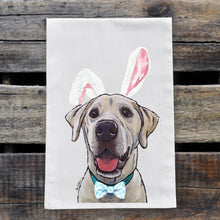 Load image into Gallery viewer, Easter Towel, Yellow Lab Towel, Spring Kitchen Decor