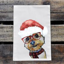 Load image into Gallery viewer, Christmas Dog Towel 'Yorkie', Holiday Dog Towel