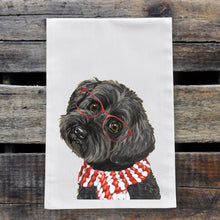 Load image into Gallery viewer, Christmas Dog Towel 'Yorkie Poo', Holiday Dog Towel