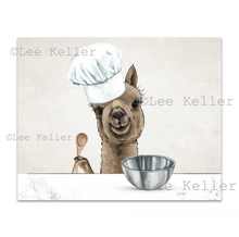 Load image into Gallery viewer, Alpaca Kitchen Art, Alpaca with Baking Supplies, Alpaca Art Print
