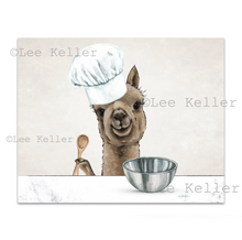 Load image into Gallery viewer, Alpaca Kitchen Art, Alpaca with Baking Supplies, Alpaca Art Print