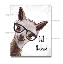Load image into Gallery viewer, Alpaca Bathroom Art, 'Miss Rosie' Alpaca Print