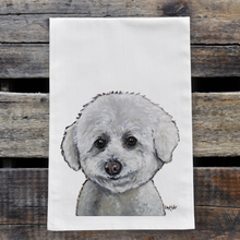 Load image into Gallery viewer, Bichon Towel, Dog Towel, Farmhouse Kitchen Decor