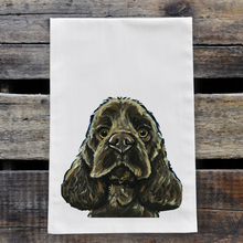Load image into Gallery viewer, Black Spaniel Towel, Dog Towel, Farmhouse Kitchen Decor