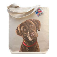 Load image into Gallery viewer, Chocolate Lab Tote Bag, Dog Tote Bag