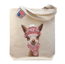 Load image into Gallery viewer, Alpaca Christmas Tote Bag, 'Rosie'