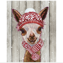 Load image into Gallery viewer, Alpaca Christmas Art Print, 'Rosie'